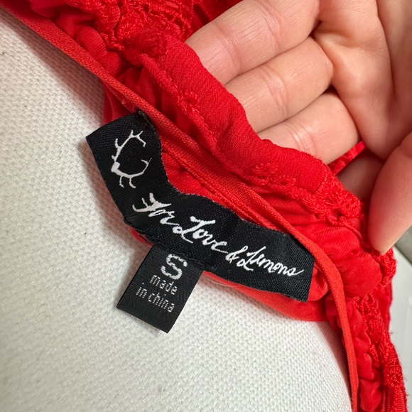 For Love And Lemons Garden Rose Hot Red Dress Small - Picture 8 of 14